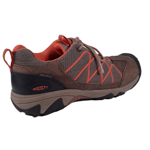 Keen Hiking Shoes Women 9.5 Leather Brown Orange Outdoor 1009557 Low Top - Picture 3 of 16